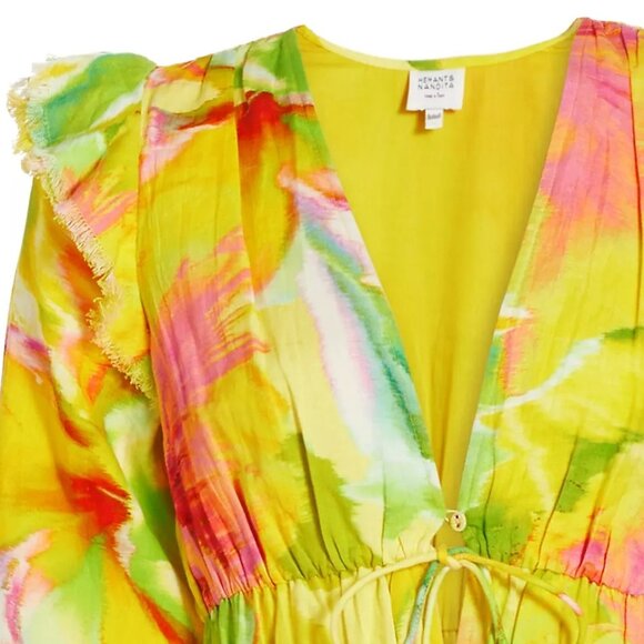 Hemant & Nandita Floral Linen-Cotton Mini Dress - Picture 8 of 9